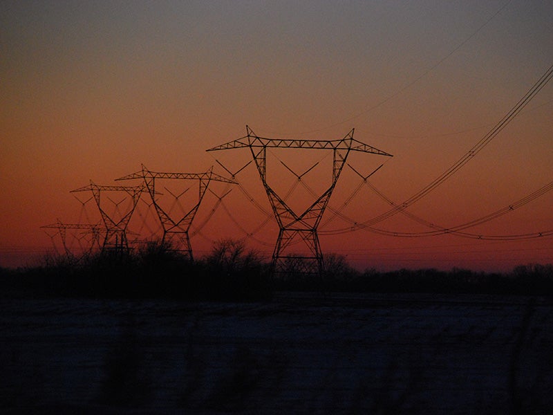 Transmission lines in Indiana.